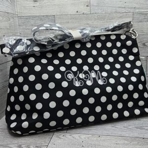 Personalized Black Polka Dot Crossbody Bag with Monogram